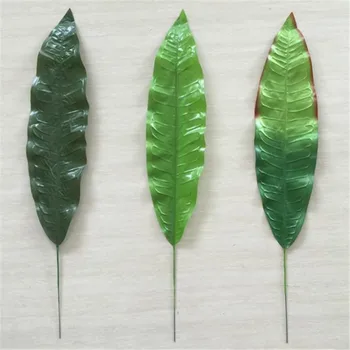 

100Pcs Fake Single Stem Mango Leaf 20.47" Simulation Plant For Wedding Flower Arrangement Accessories Florist Home Decorative