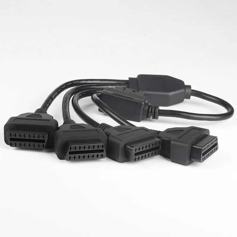 Правый угол 1 до 4 16 Pin OBD 2 диагностический кабель-удлинитель для любого автомобиля кабель для диагностики адаптер Инструменты для ремонта автомобилей