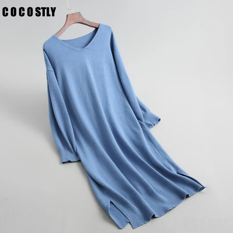 Women Cashmere Sweater Long Sleeve Women Pullovers Oversize Loose Women Sweater Dress Knitting Sweater Femme Tricot Pull Femme