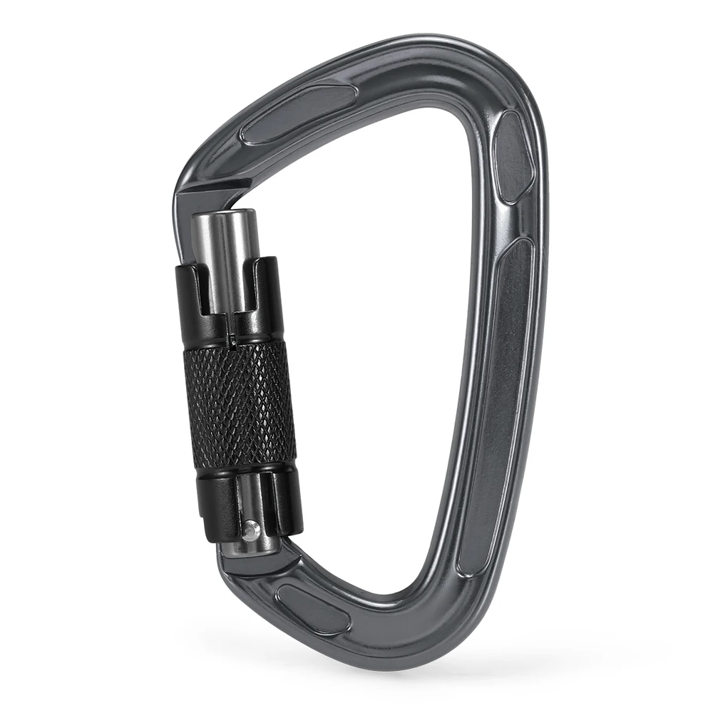 24KN Screw Carabiner Heavy Duty Camping Locking Clips Fishing Climbing Carabiner D-shape Climbing Equipment for Climbing Hiking
