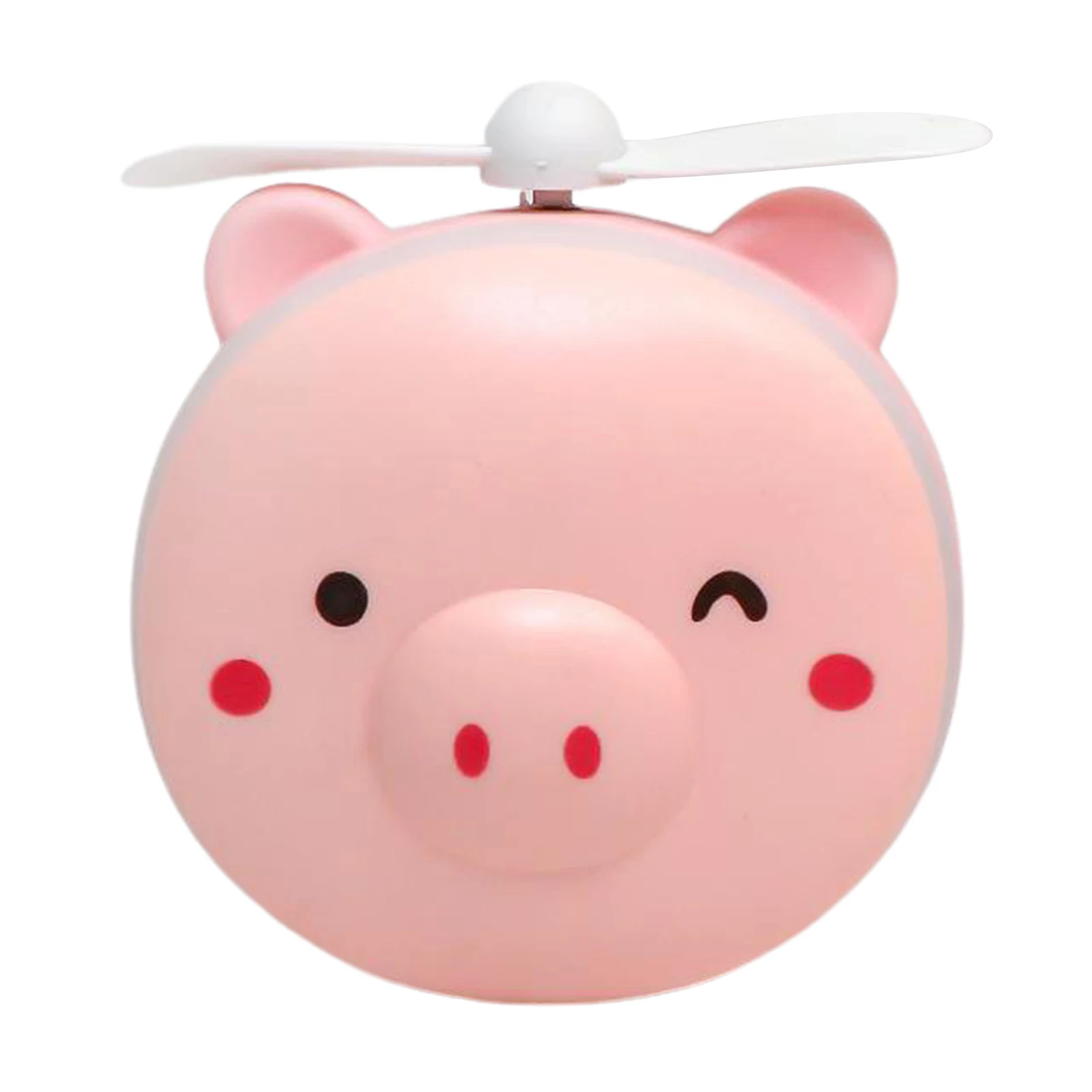 3in1 Cute Piggy Mini Cosmetic Mirror Cooling Fan Light USB Outdoor Indoor