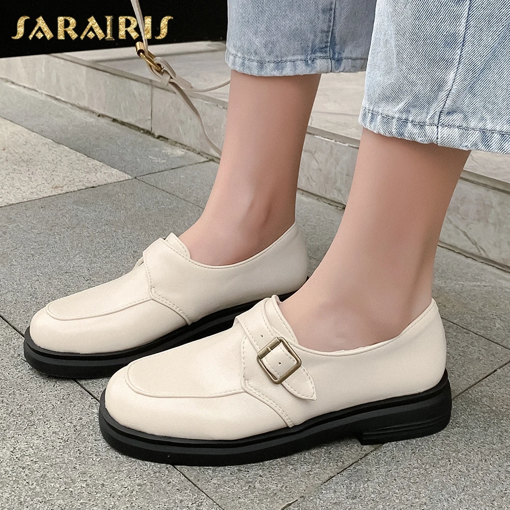 

Karinluna Fashion New Plus Size 30-46 Platform Shoes Woman Pumps Buckle Decoration Office Lady Pumps Women Shoes