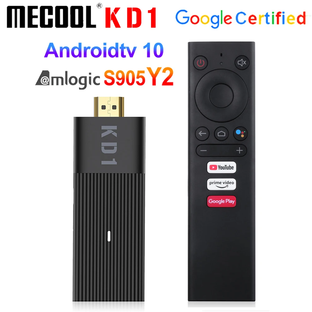  Mecool KD1 ТВ Amlogic S905Y2 ТВ Box Android 10, 2 Гб оперативной памяти, 16 Гб встроенной памяти, Поддержка Google Сертифицированный голосовой 1080P 4K 2,4G & 5G Wi Fi BT …