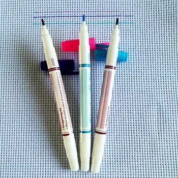 

Double Side Blue Water Erasable Pen Pink Fabric Marker Paint Pen Purple Air Erasable Pen Textile Markers For Sewing Accessories