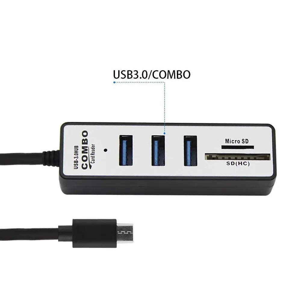 USB-C концентратор type C к USB 3,0 адаптер SD/Micro SD/TF кард-ридер умная память Многофункциональный USB кард-ридер
