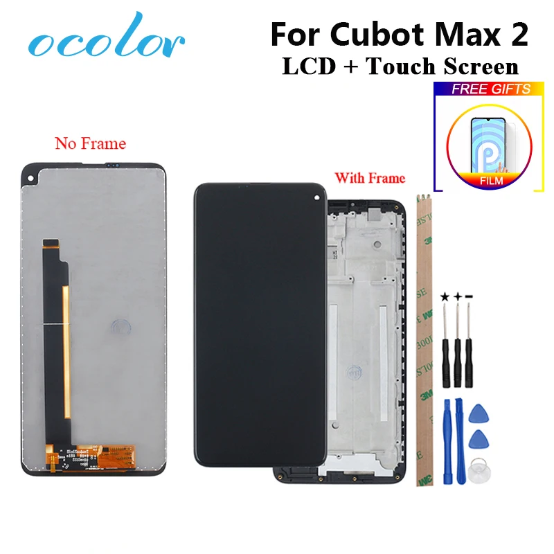 

ocolor For Cubot Max 2 LCD Display and Touch Screen With Frame 6.8" Assembly Replacement With Film + Tools For Cubot Max 2 Phone