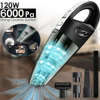

120W Wireless Car Vacuum Cleaner Portable Handheld USB Cordless Wet/Dry Use Rechargeable Home Car Vacuum Cleane