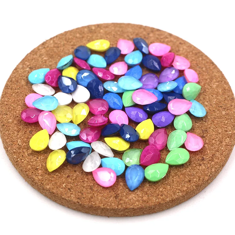 

50pcs/bag DIY nail 6x8mmmm/7x10mm Drop shape Mocha pointback glass crystal nail art rhinestones for nail decorations