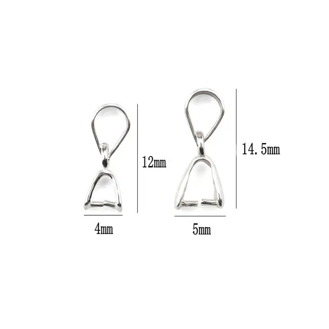 2 pz 12x4mm/14.5x5mm 925 Sterling Silver Ciondolo Collana Fibbia Catenacci Connettori Risultati Dei Gioielli In Argento Accessori per FAI DA TE 2