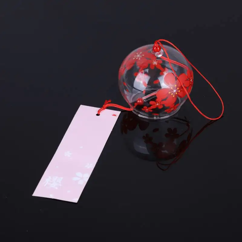 Christmas Japan Style Decor Glass Office Girls Home Accessories Chime Decoration Crafts Wind Bells Wind Hanging Pendant Blessing - Цвет: Красный