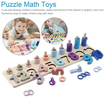 

Children Wooden Toys Materials Learn To Count Numbers Matching Digital Shape Match Early Education Teaching Math Toys