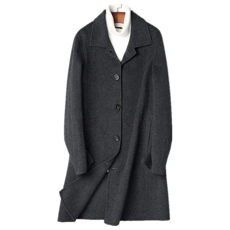 

Double-side Woolen Coat Autumn Winter Jacket Men 100% Wool Coat Streetwear Windbreaker Mens Jackets and Coats JLK18Z825 MY1781