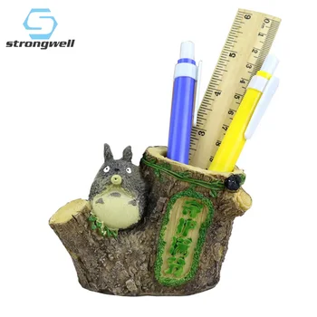 

Strongwell Japanese Totoro Tree Stump Pen Holder Cartoon Anime Desktop Decor Resin Crafts Home Decoration Creative Student Gifts