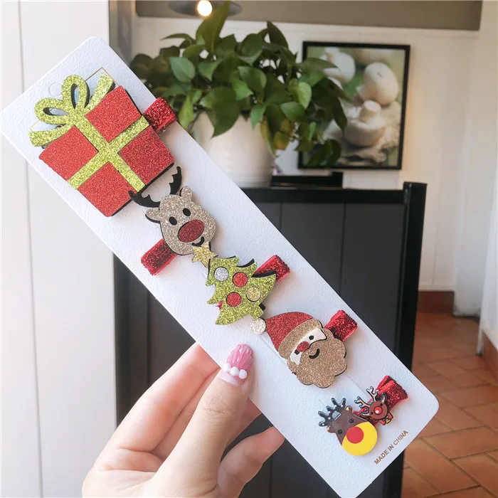 5psc gift sets Модный Рождественский комплект, детские заколки для волос, заколки для волос BB, заколки для девочек, детские боковые заколки, аксессуары для волос - Цвет: 5psc gift sets