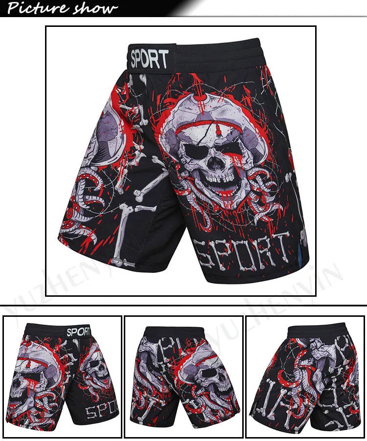 Новые UFC BJJ MMA Fit Мужские шорты 3D печать бой Grappling Короткие полиэфирные Kick гель Муай Тай шорты Codylundin - Цвет: 14