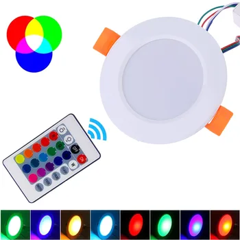 

1 Set Ceiling Light With Remote Control AC85V-265V Downlight LED Energy Saving Double Color RGB White Panel Lights Home Decorati