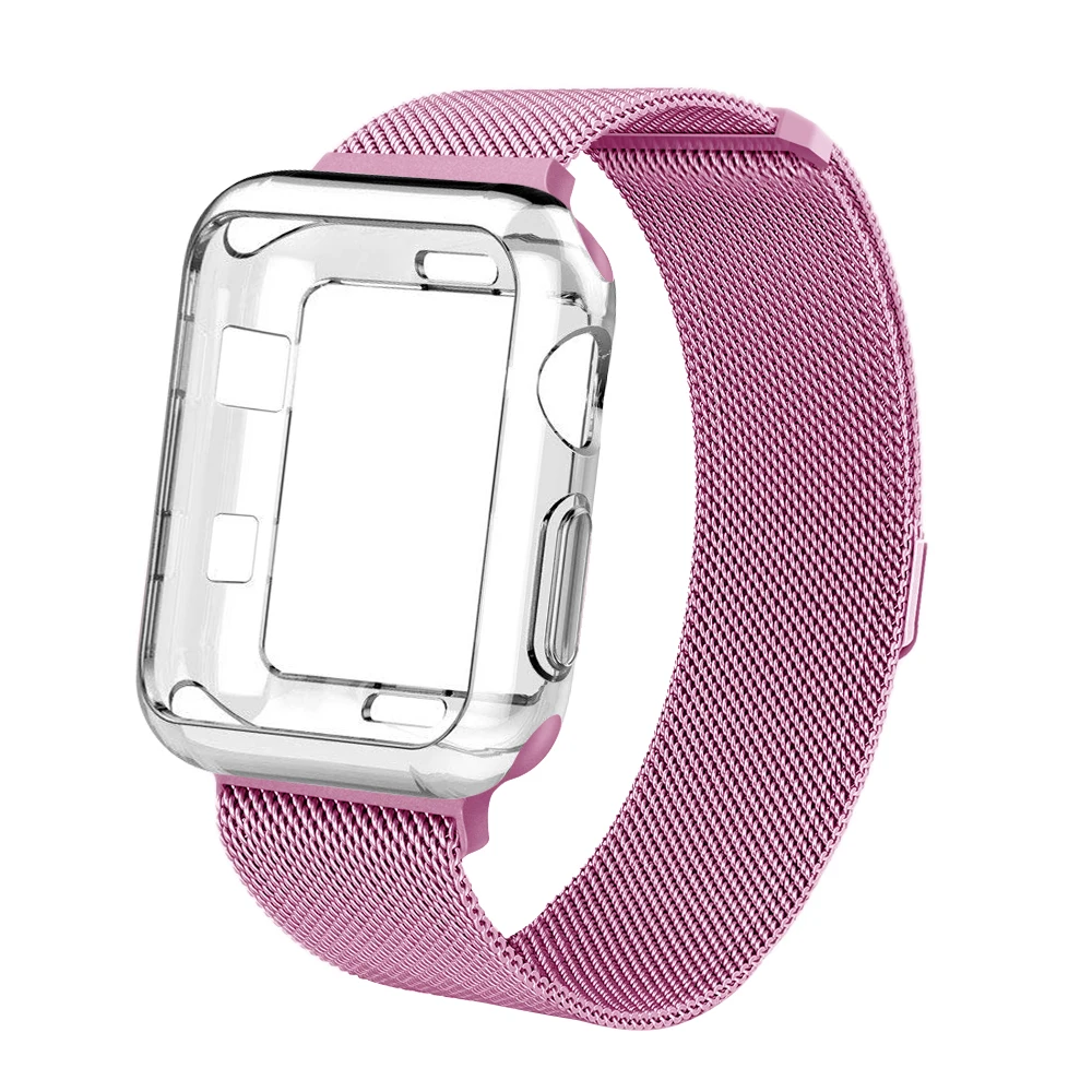 

Milanese Loop Band+case for Apple Watch band pulseira apple watch 4 3 5 44mm/40mm band iwatch band 42mm 38mm correa watchband