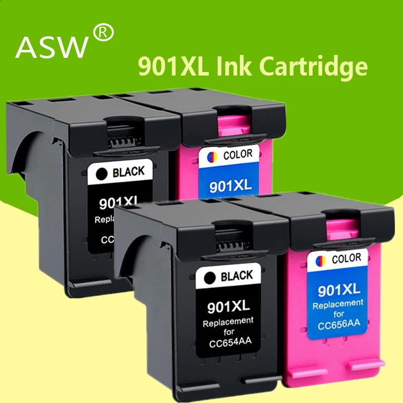 ASW 4PK 901XL Cartridge Compatible for hp 901 xl hp901 Ink Officejet 4500 J4500 J4540 J4550 J4580 J4680 printer | Компьютеры и офис