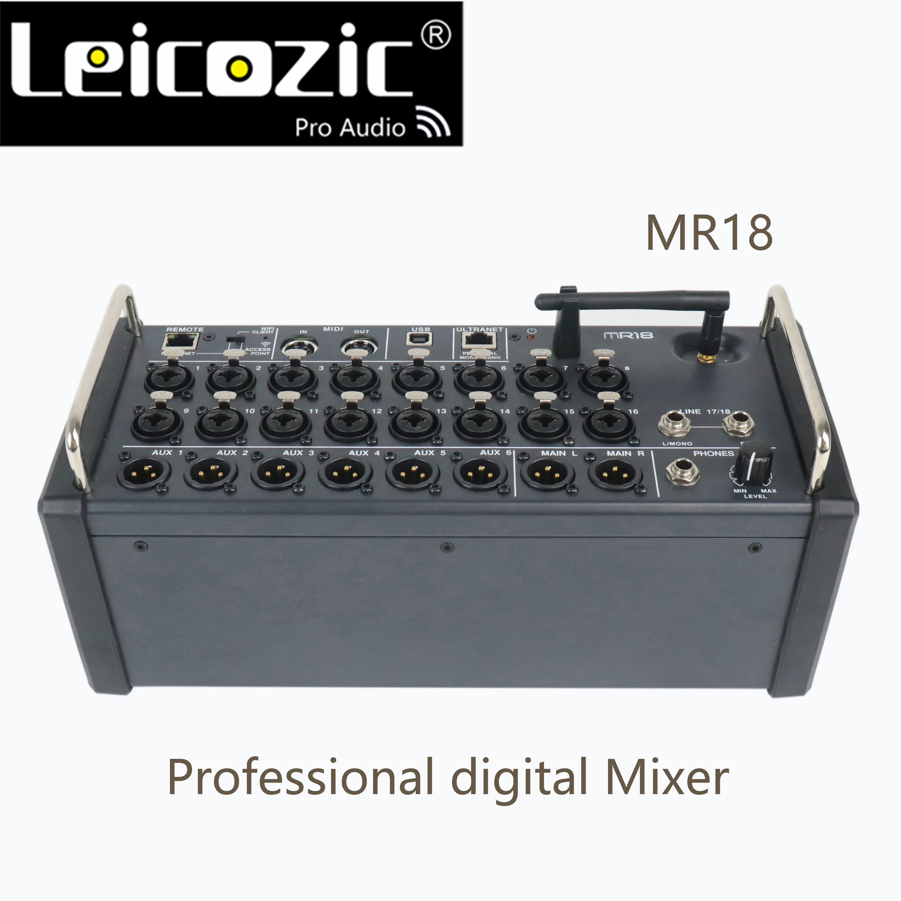 Leicozic MR18 18 вход Цифровой микшерный пульт для iPad/Android планшетов с 16 PRO предусилителей, встроенный Wifi и многоканальный USB