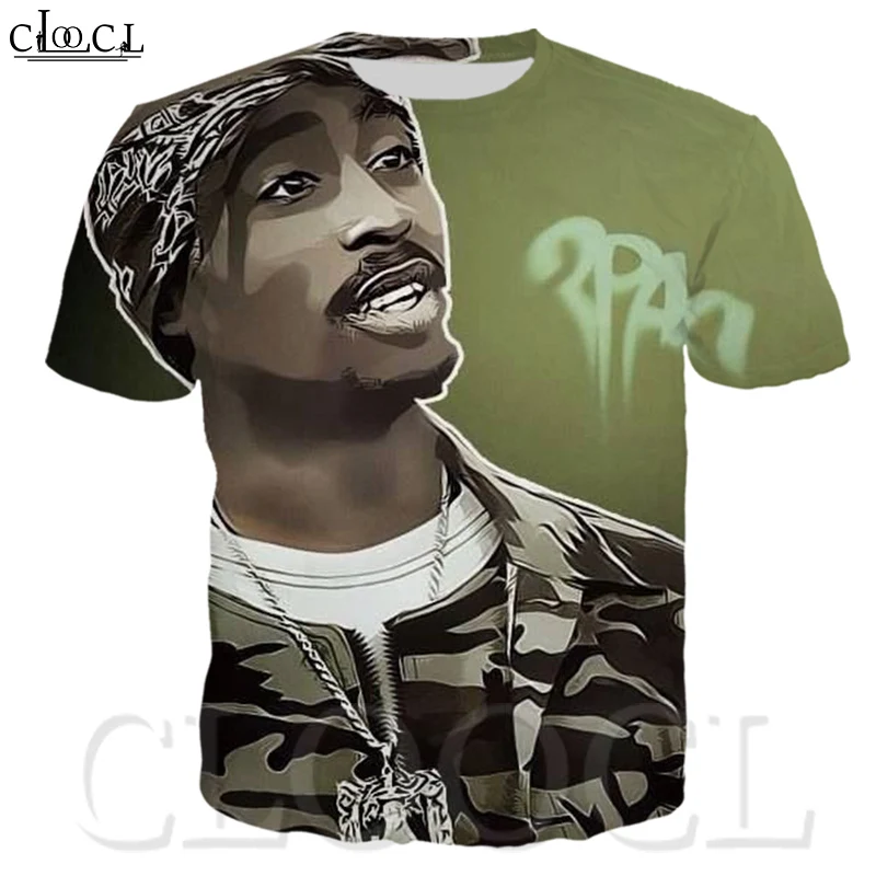 Мужская футболка с 3D принтом Повседневная короткими рукавами и раппера 2pac Amaru Shakur