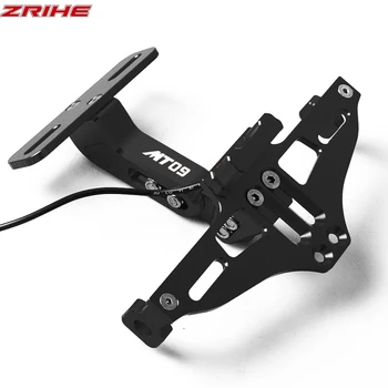 

Motorcycle Adjustable Angle Aluminum License Number Plate Frame Holder Bracket LED Light For YAMAHA MT-09 MT 09 MT09 All year