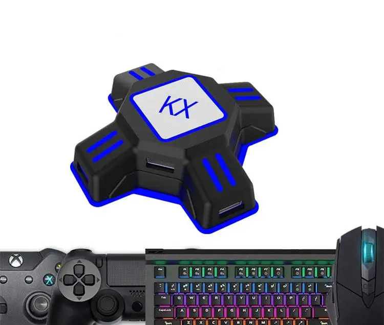 MeterMall PS4 клавиатура и переходник для мыши USB контроллер конвертер для Xbox/PS4/PS3 с светодиодный подсветкой