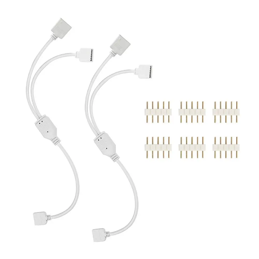 

LED Strip Splitter Connector 5 Pins 1 to 2 Y- Splitter Cables for 5050 3528 RGBW LED Light Strip with 6 Male 5-pin Plugs jk1153