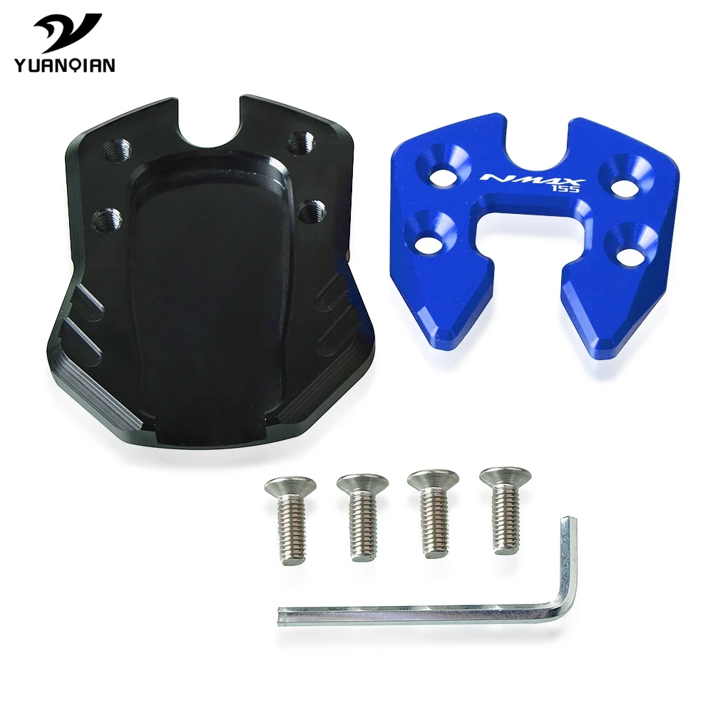 black-blue-NMAX155 Для YAMAHA NMAX 155 N-MAX 155 мотоциклетная боковая подставка накладка подставка увеличитель поддержка расширение NMAX155 - Цвет: black-blue-NMAX155
