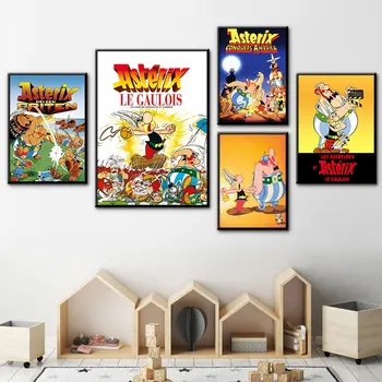 

Asterix France Classic Comic Silk Art Poster Print Wall Art Pictures Canvas Painting for Kids Children Baby Living Room Decor