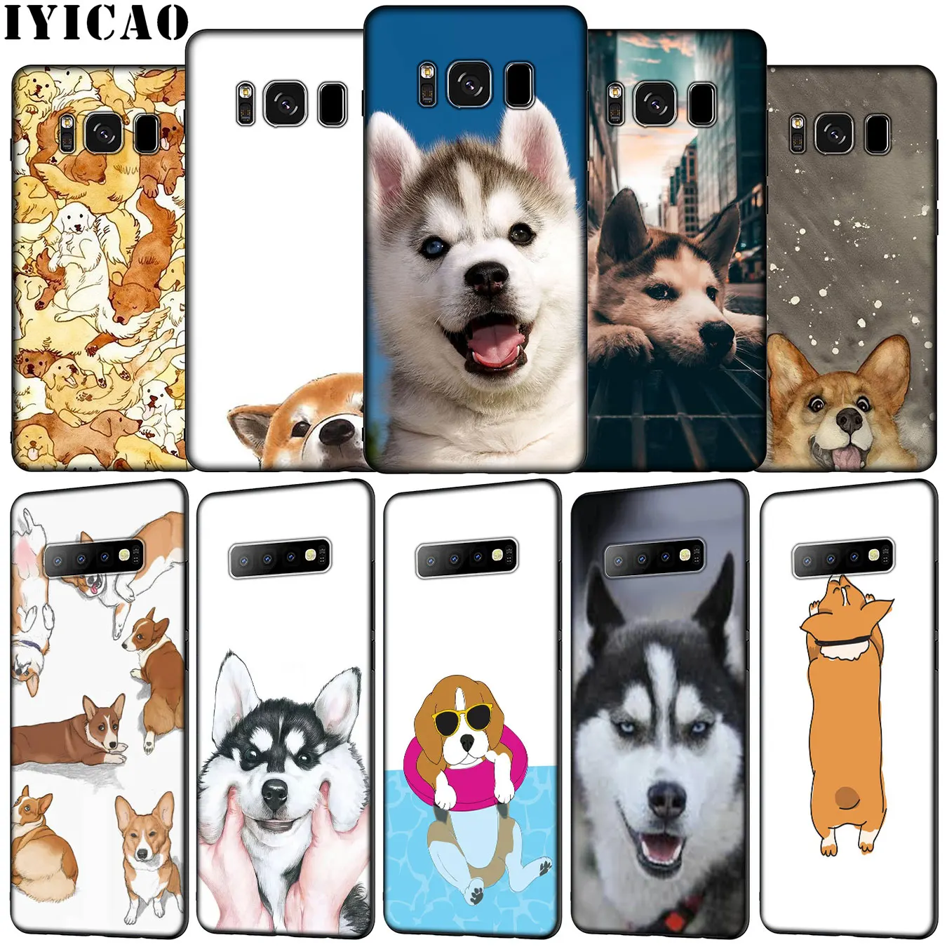 Мягкий чехол для телефона IYICAO с изображением милого кота собаки корги Хаски Samsung