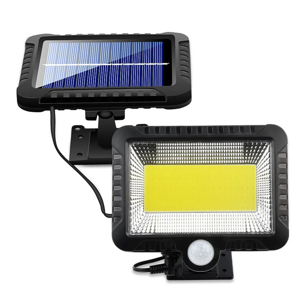 

Solar Lights Outdoor, Waterproof PIR Motion Sensor Solar Powered Wall Lamp 56 100 LED Spotlight 5 m/ 16.4 ft Cord for Courtyard