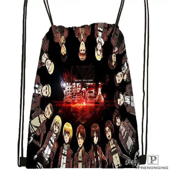 Drawstring Backpack Пользовательские attack_on_titan_bowser_@ 01-походная сумка на шнурке милый рюкзак для детей(черная спинка) 31x40 см#180611-03-129 - Цвет: Drawstring Backpack