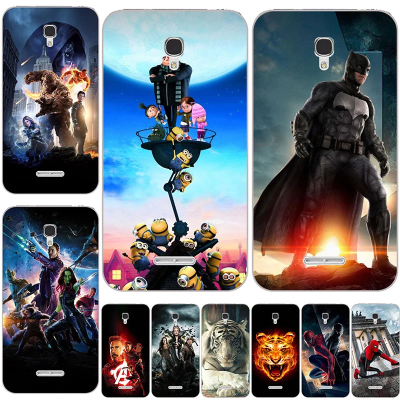 

Fashion Soft TPU Silicone Case For Alcatel Pop 4 OT-5051 5.0" Case Print Back Cover Cartoon Cat Dog Rose Patterned Shell