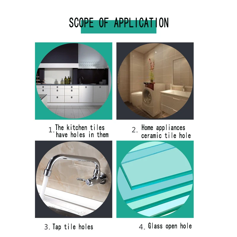 Realmote Adjustable 4-83mm Diamond Drill Bit Tile Glass Hole Saw Core Guide With Vacuum Base Sucker openings Locator