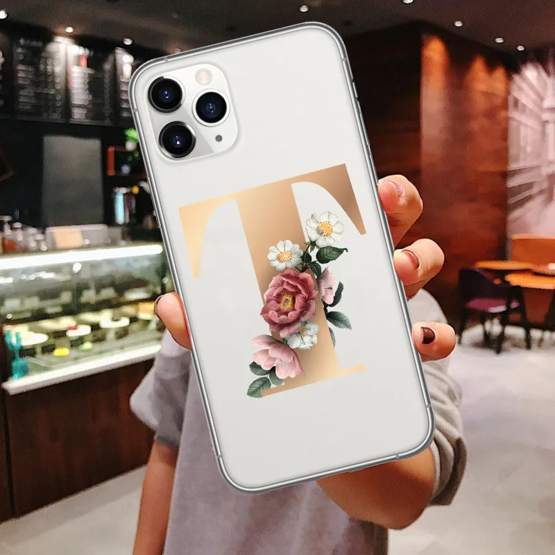 TPU Прозрачный чехол для телефона на заказ для iphone 11 Pro Max 26 с английскими именными буквами мягкий чехол для iPhone X XR XS MAX 6 6S 7 8 Plus Xs - Цвет: TPU