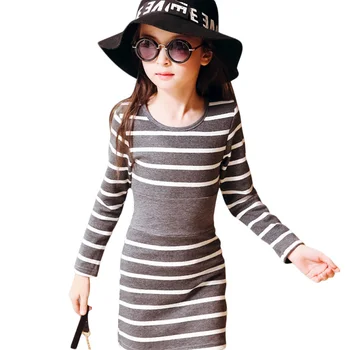 

Girls Dress Autumn Dresses Girls Striped Long Sleeve Kids Dresses Casual Winter Girls Clothing Children 4 6 8 12 13 14 Years