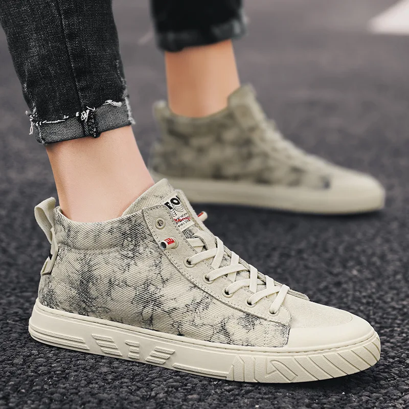 

MEN'S SHOES 2019 New Style Winter High Shoes Men Korean-style Stylish Sneaker Versatile Canvas Shoes Casual Shoe Men's Trendy Sh