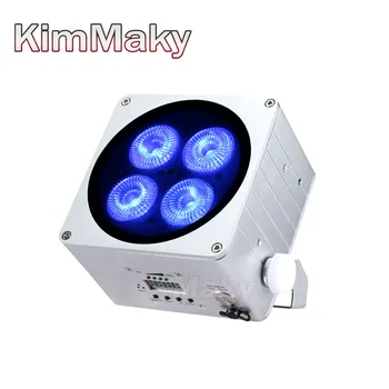 

10/case Stage Lighting New 4 x 18W RGBWAUV Battery Wireless Led Par Cans DMX 6/10CH Remote Infrared cube Controller