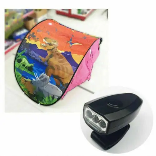 Dinosaur Tent Light Детская кровать мечты палатки с светильник карман для хранения детей мальчиков девочек ночной спальный складной всплывающий матрас Палатка игровой домик Единорог - Цвет: Dinosaur Tent Light