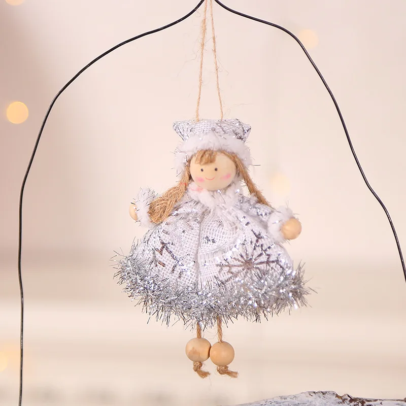 white-heart Navidad год Noel Рождество плюшевые милые куклы-Ангелы орнамент с рождественской елкой кулон вечерние рождественские украшения для дома - Цвет: white-heart