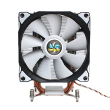 LANSHUO бесшумный вентилятор для процессора, 4 тепловые трубки, 4 провода, интеллектуальный вентилятор для процессора с контролем температуры, кулер для Intel LGa 2011