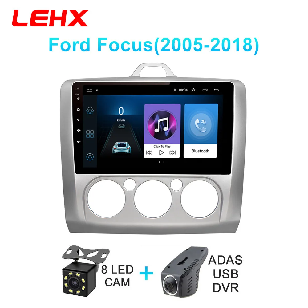 FOCUS-DVR-CAM LEHX автомобильный Android 8,1 gps навигатор Автомобильный Радио Мультимедиа Видео плеер для ford focus 2 3 2006-2011 хэтчбек No 2 din dvd - Цвет: FOCUS-DVR-CAM