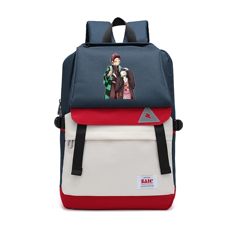 Demon Slayer Bookbag Preppy Лоскутная Женская сумка большой дорожный рюкзак водонепроницаемые школьные сумки для девочек аниме рюкзак для ноутбука - Цвет: 4