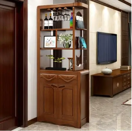 Entrance living room porch cabinet with fish tank wine cabinet screen partition room double-sided shoe l