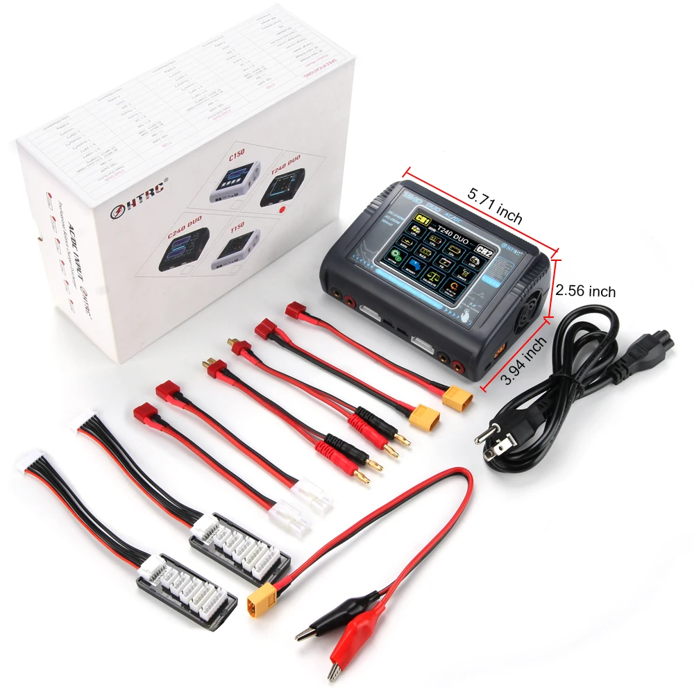 Оригинальное зарядное устройство HTRC T240 Duo RC Dis Двухканальное AC 150 Вт DC 240 с