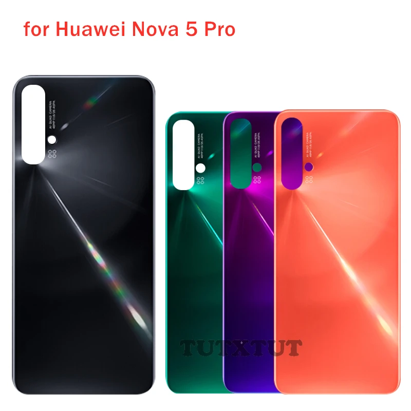 

For Huawei Nova 5 Pro Battery Back Cover Case Rear Door Housing Back Cover for Huawei Nova 5 Pro Repair Spare Parts + 3M Glue