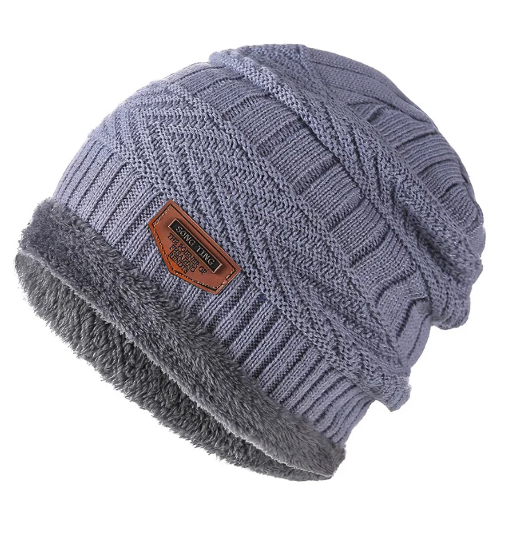 Light Gray Теплая зимняя шапка, вязаная шапка, шарф, шапка, зимние шапки для мужчин, вязаная шапка для мужчин, вязаная шапка Skullies Beanies - Цвет: Light Gray