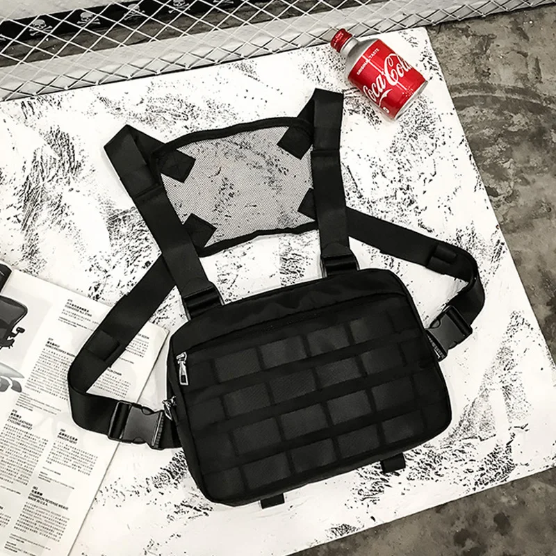 Тактические нагрудные сумки в стиле хип-хоп, мужские нейлоновые военные регулируемые Молодежные сумки-жилеты, многофункциональные сумки для iPad, уличная нагрудная сумка для мужчин