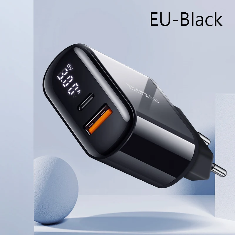 Eksprad Quick Charge 3,0 USB зарядное устройство светодиодный дисплей QC 3,0 PD Быстрая зарядка зарядное устройство для мобильного телефона для iPhone 11 11Pro X XR XS 6 7 8 - Тип штекера: Европейский Союз (ЕС)