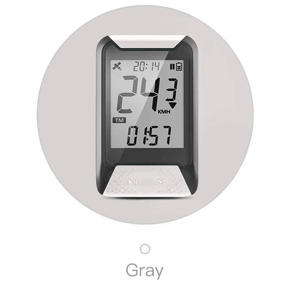 I gps порт gps велосипедный компьютер IPX7 водонепроницаемый беспроводной Велосипедный Спидометр подсветка подходит для Strava Открытый спортивный инвентарь - Цвет: Grey